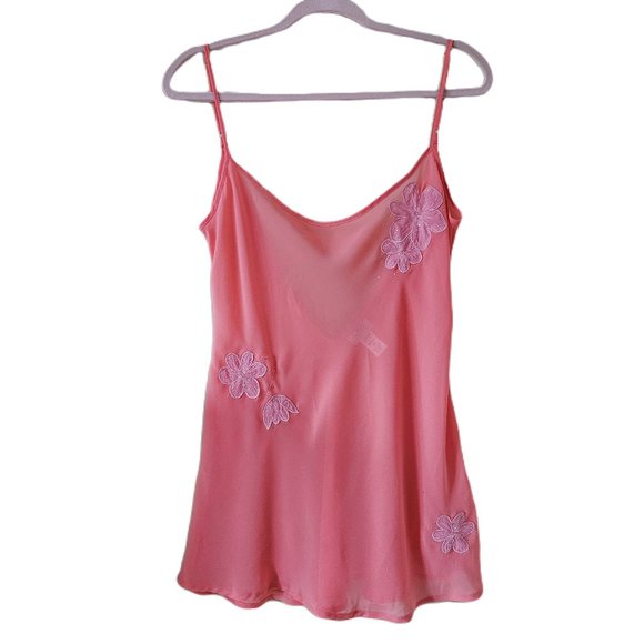 La SENZA Pink Chemise with Floral Accents - Picture 1 of 12